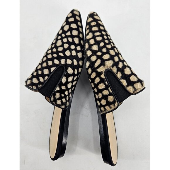 New Jenni Kayne Giraffe Spotted Calf Hair Mules Womens 35/5 Slip Ons Pointed Toe - Picture 5 of 7